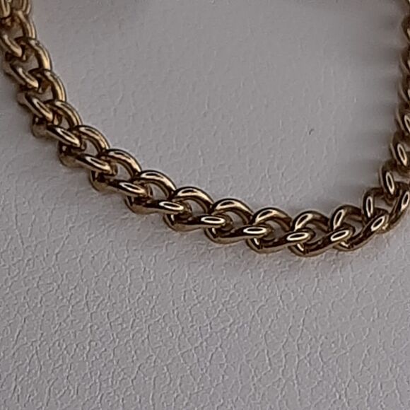 Vtg 14k plated Statue of Liberty 60 Pin Brooch New York Souvenir Blue 1960 Chain - Picture 5 of 7